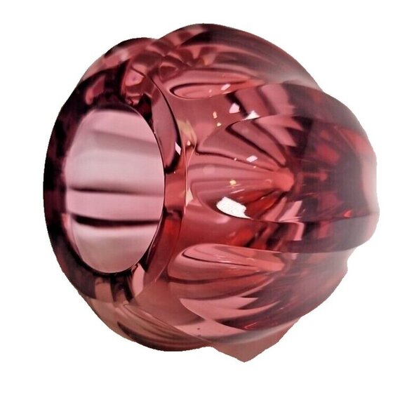 Rosenthal Crystal Vase 4" Vintage 1935-1956 Pink Faceted Floral Design - Picture 9 of 16